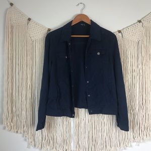 Mac Jeans Navy Tencel Button Up Shacket sz M